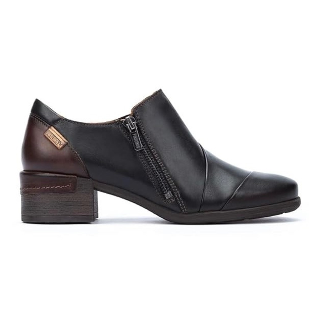 Pikolinos NWT Malaga Leather Zip Shooties Ankle Boots Black Brown Sz 40 US 9-9.5